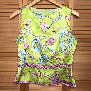 Green Pink Silk Pamela Ferrari Tank 4